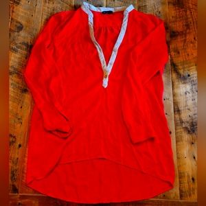 Professional long 1/4 button top